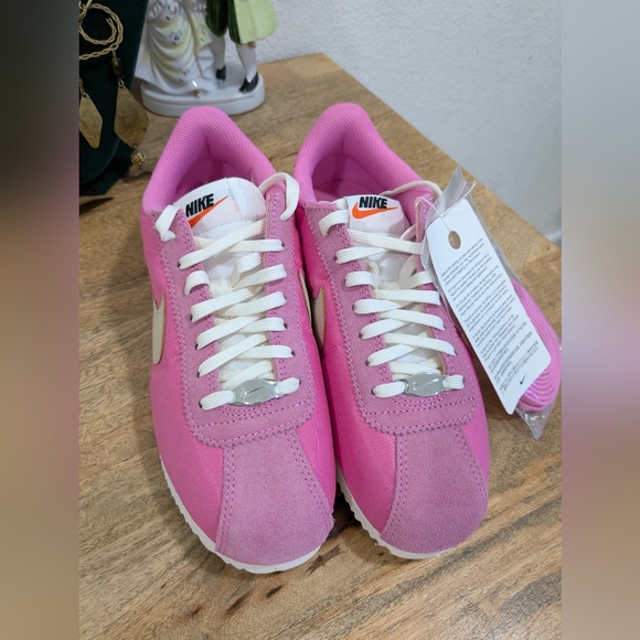 Nike Women’s Pink & Grey Cortez-Style Sneakers - Picture 3 of 13